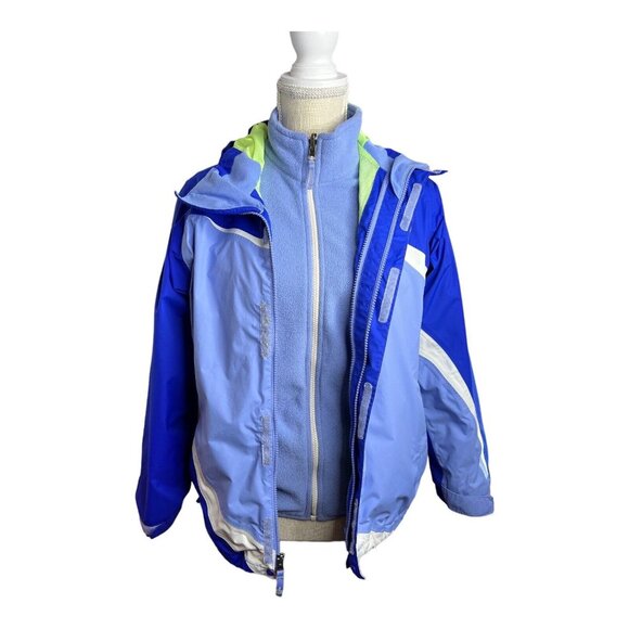 The North Face Girls Hyvent Rain Jacket Hooded Girls L 14-16 remove‎ fleece READ - Picture 1 of 16